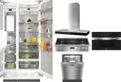 6 Piece Package Includes Refrigerator, Freezer, Cooktop, Wall Oven, Hood And Dishwasher