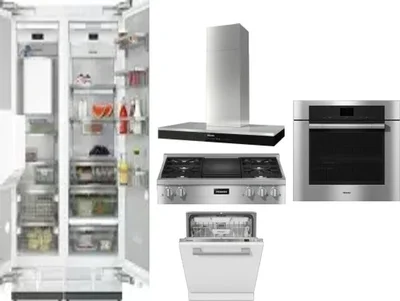 6 Piece Package Includes Refrigerator, Freezer, Cooktop, Wall Oven, Hood And Dishwasher