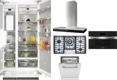 6 Piece Package Includes Refrigerator, Freezer, Cooktop, Wall Oven, Hood And Dishwasher