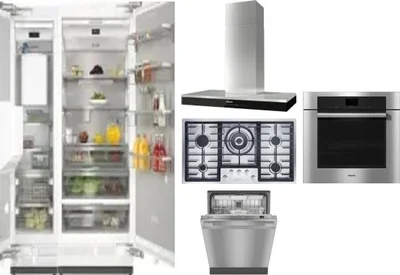 6 Piece Package Includes Refrigerator, Freezer, Cooktop, Wall Oven, Hood And Dishwasher