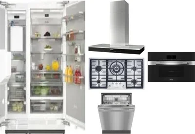 6 Piece Package Includes Refrigerator, Freezer, Cooktop, Wall Oven, Hood And Dishwasher