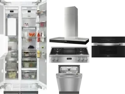 6 Piece Package Includes Refrigerator, Freezer, Cooktop, Wall Oven, Hood And Dishwasher