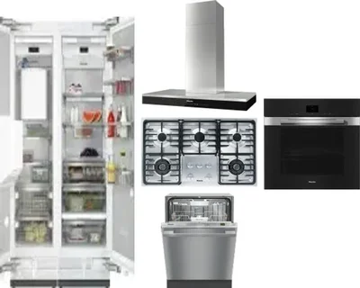 6 Piece Package Includes Refrigerator, Freezer, Cooktop, Wall Oven, Hood And Dishwasher