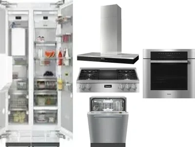 6 Piece Package Includes Refrigerator, Freezer, Cooktop, Wall Oven, Hood And Dishwasher