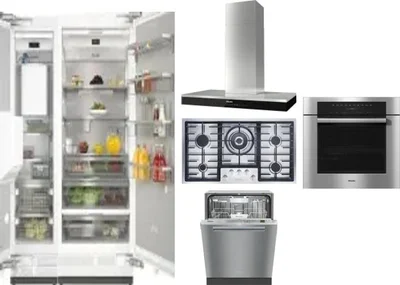 6 Piece Package Includes Refrigerator, Freezer, Cooktop, Wall Oven, Hood And Dishwasher