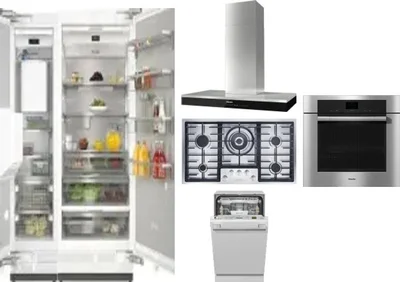 6 Piece Package Includes Refrigerator, Freezer, Cooktop, Wall Oven, Hood And Dishwasher