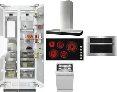 6 Piece Package Includes Refrigerator, Freezer, Cooktop, Wall Oven, Hood And Dishwasher