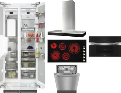 6 Piece Package Includes Refrigerator, Freezer, Cooktop, Wall Oven, Hood And Dishwasher