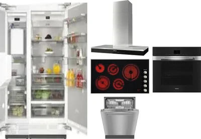 6 Piece Package Includes Refrigerator, Freezer, Cooktop, Wall Oven, Hood And Dishwasher