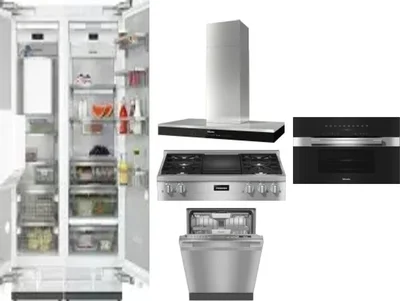 6 Piece Package Includes Refrigerator, Freezer, Cooktop, Wall Oven, Hood And Dishwasher