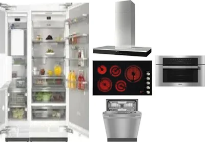 6 Piece Package Includes Refrigerator, Freezer, Cooktop, Wall Oven, Hood And Dishwasher