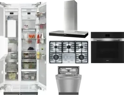 6 Piece Package Includes Refrigerator, Freezer, Cooktop, Wall Oven, Hood And Dishwasher