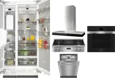 6 Piece Package Includes Refrigerator, Freezer, Cooktop, Wall Oven, Hood And Dishwasher