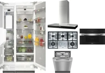 6 Piece Package Includes Refrigerator, Freezer, Cooktop, Wall Oven, Hood And Dishwasher
