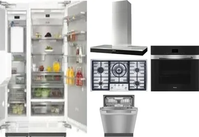 6 Piece Package Includes Refrigerator, Freezer, Cooktop, Wall Oven, Hood And Dishwasher