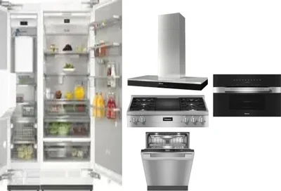 6 Piece Package Includes Refrigerator, Freezer, Cooktop, Wall Oven, Hood And Dishwasher