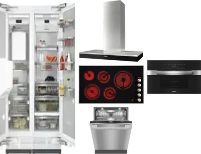 6 Piece Package Includes Refrigerator, Freezer, Cooktop, Wall Oven, Hood And Dishwasher