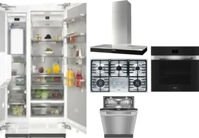 6 Piece Package Includes Refrigerator, Freezer, Cooktop, Wall Oven, Hood And Dishwasher