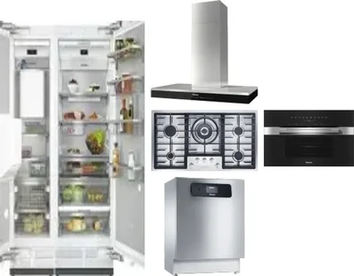 6 Piece Package Includes Refrigerator, Freezer, Cooktop, Wall Oven, Hood And Dishwasher