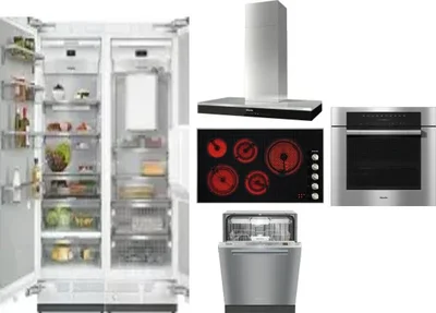 6 Piece Package Includes Refrigerator, Freezer, Cooktop, Wall Oven, Hood And Dishwasher