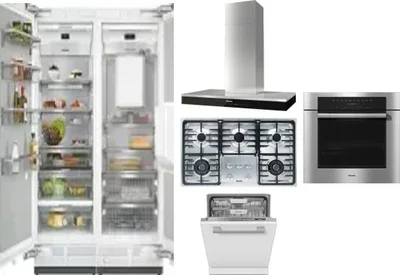 6 Piece Package Includes Refrigerator, Freezer, Cooktop, Wall Oven, Hood And Dishwasher