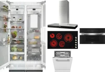 6 Piece Package Includes Refrigerator, Freezer, Cooktop, Wall Oven, Hood And Dishwasher