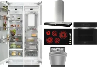 6 Piece Package Includes Refrigerator, Freezer, Cooktop, Wall Oven, Hood And Dishwasher