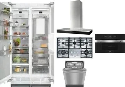 6 Piece Package Includes Refrigerator, Freezer, Cooktop, Wall Oven, Hood And Dishwasher