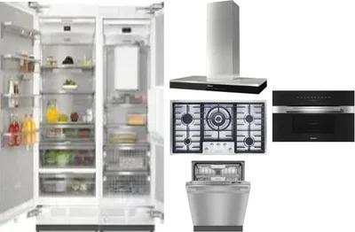 6 Piece Package Includes Refrigerator, Freezer, Cooktop, Wall Oven, Hood And Dishwasher