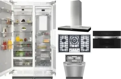 6 Piece Package Includes Refrigerator, Freezer, Cooktop, Wall Oven, Hood And Dishwasher