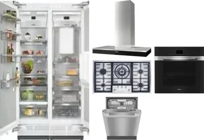 6 Piece Package Includes Refrigerator, Freezer, Cooktop, Wall Oven, Hood And Dishwasher