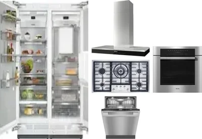 6 Piece Package Includes Refrigerator, Freezer, Cooktop, Wall Oven, Hood And Dishwasher