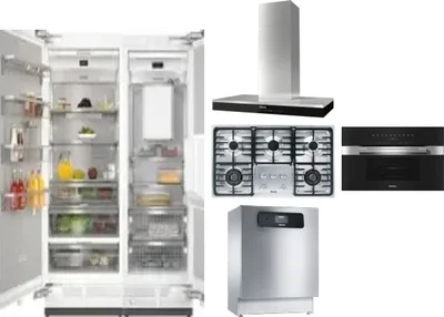 6 Piece Package Includes Refrigerator, Freezer, Cooktop, Wall Oven, Hood And Dishwasher