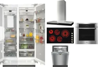 6 Piece Package Includes Refrigerator, Freezer, Cooktop, Wall Oven, Hood And Dishwasher