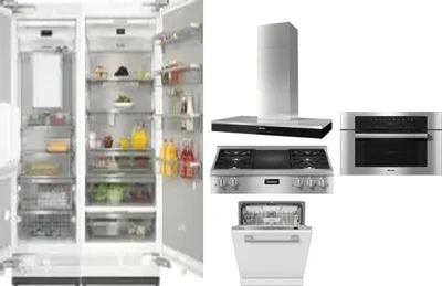 6 Piece Package Includes Refrigerator, Freezer, Cooktop, Wall Oven, Hood And Dishwasher
