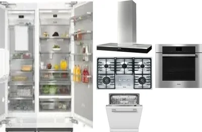 6 Piece Package Includes Refrigerator, Freezer, Cooktop, Wall Oven, Hood And Dishwasher