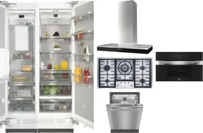 6 Piece Package Includes Refrigerator, Freezer, Cooktop, Wall Oven, Hood And Dishwasher