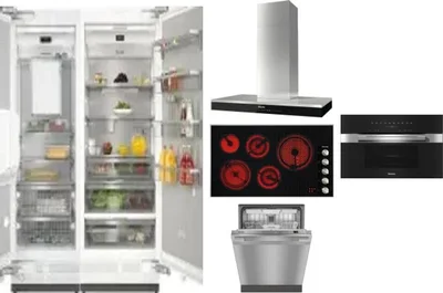 6 Piece Package Includes Refrigerator, Freezer, Cooktop, Wall Oven, Hood And Dishwasher