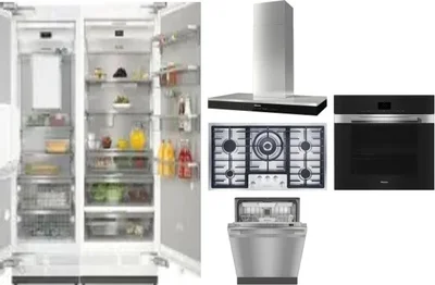6 Piece Package Includes Refrigerator, Freezer, Cooktop, Wall Oven, Hood And Dishwasher
