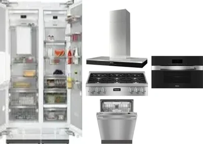 6 Piece Package Includes Refrigerator, Freezer, Cooktop, Wall Oven, Hood And Dishwasher