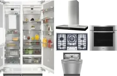 6 Piece Package Includes Refrigerator, Freezer, Cooktop, Wall Oven, Hood And Dishwasher