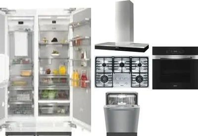 6 Piece Package Includes Refrigerator, Freezer, Cooktop, Wall Oven, Hood And Dishwasher