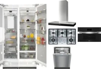 6 Piece Package Includes Refrigerator, Freezer, Cooktop, Wall Oven, Hood And Dishwasher
