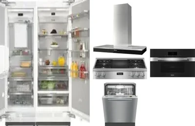 6 Piece Package Includes Refrigerator, Freezer, Cooktop, Wall Oven, Hood And Dishwasher