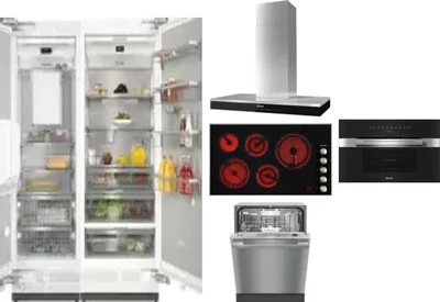 6 Piece Package Includes Refrigerator, Freezer, Cooktop, Wall Oven, Hood And Dishwasher