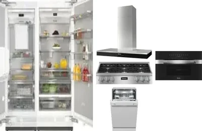 6 Piece Package Includes Refrigerator, Freezer, Cooktop, Wall Oven, Hood And Dishwasher