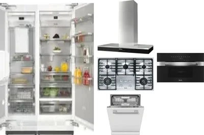 6 Piece Package Includes Refrigerator, Freezer, Cooktop, Wall Oven, Hood And Dishwasher