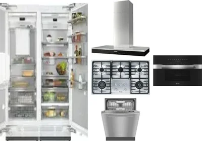 6 Piece Package Includes Refrigerator, Freezer, Cooktop, Wall Oven, Hood And Dishwasher