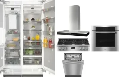 6 Piece Package Includes Refrigerator, Freezer, Cooktop, Wall Oven, Hood And Dishwasher