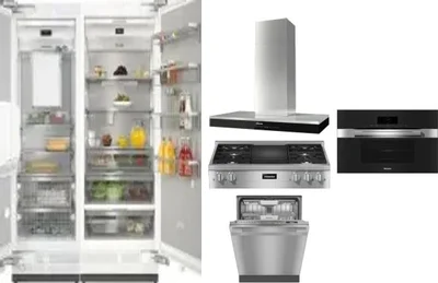 6 Piece Package Includes Refrigerator, Freezer, Cooktop, Wall Oven, Hood And Dishwasher
